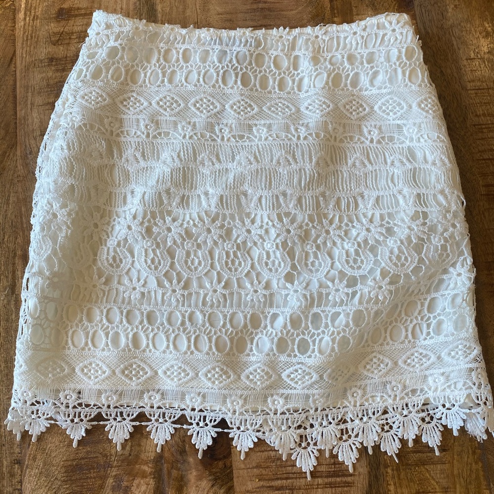 White embroidered skirt by AQUA